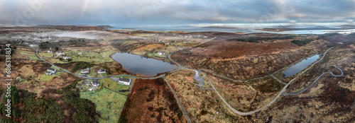 Aerial view of Bonny Glen by Portnoo in County Donegal - Ireland