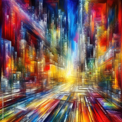 Colorful abstract 3D painting