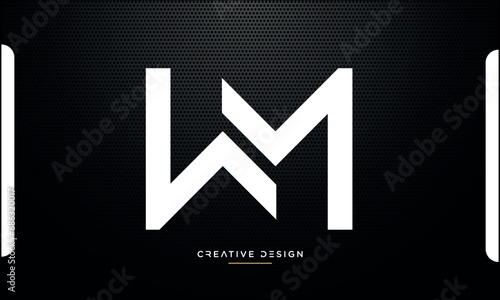WM or MW Alphabet letters logo monogram