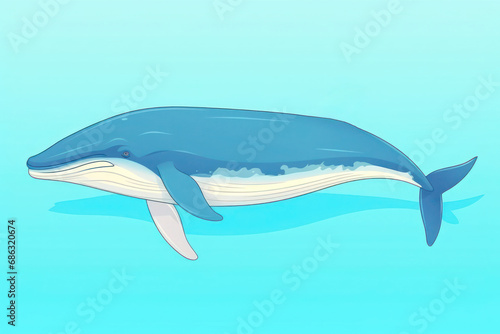 Big blue whale in water © daniiD