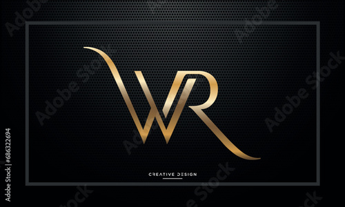WR or RW Alphabet letters logo monogram
