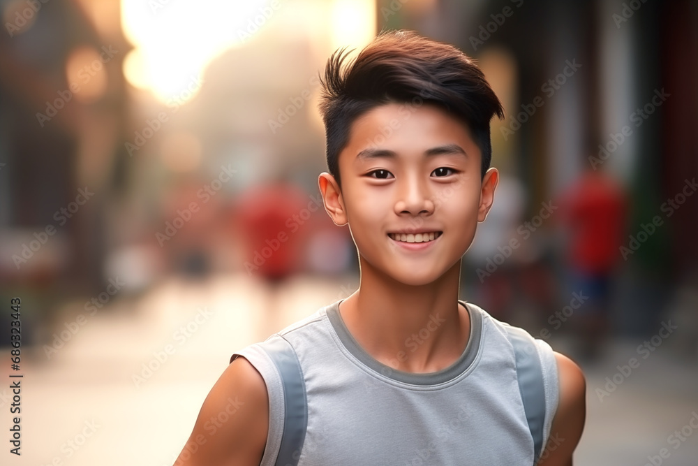 Smiling asian children running. healthy active lifestyle concept. Smiling asian children running. healthy active lifestyle concept.