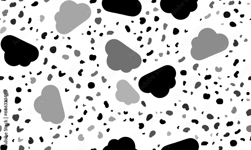 Abstract seamless pattern with cloud symbols. Creative leopard backdrop. Illustration on transparent background Abstract seamless pattern with cloud symbols. Creative leopard backdrop. Illustration on transparent background
