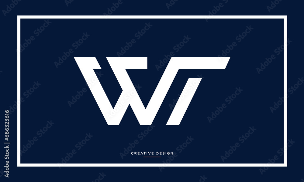 Alphabet letters WT or TW logo monogram Alphabet letters WT or TW logo monogram