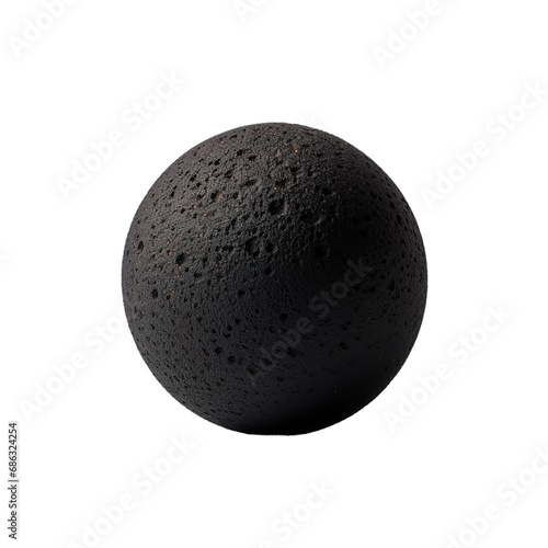 black stone ball transparent background PNG isolated