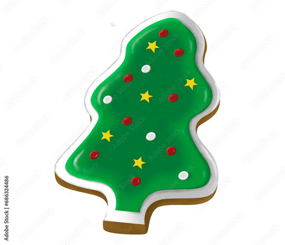 Galleta de navidad con forma de arbol de navidad, imagen sin fondo Galleta de navidad con forma de arbol de navidad, imagen sin fondo