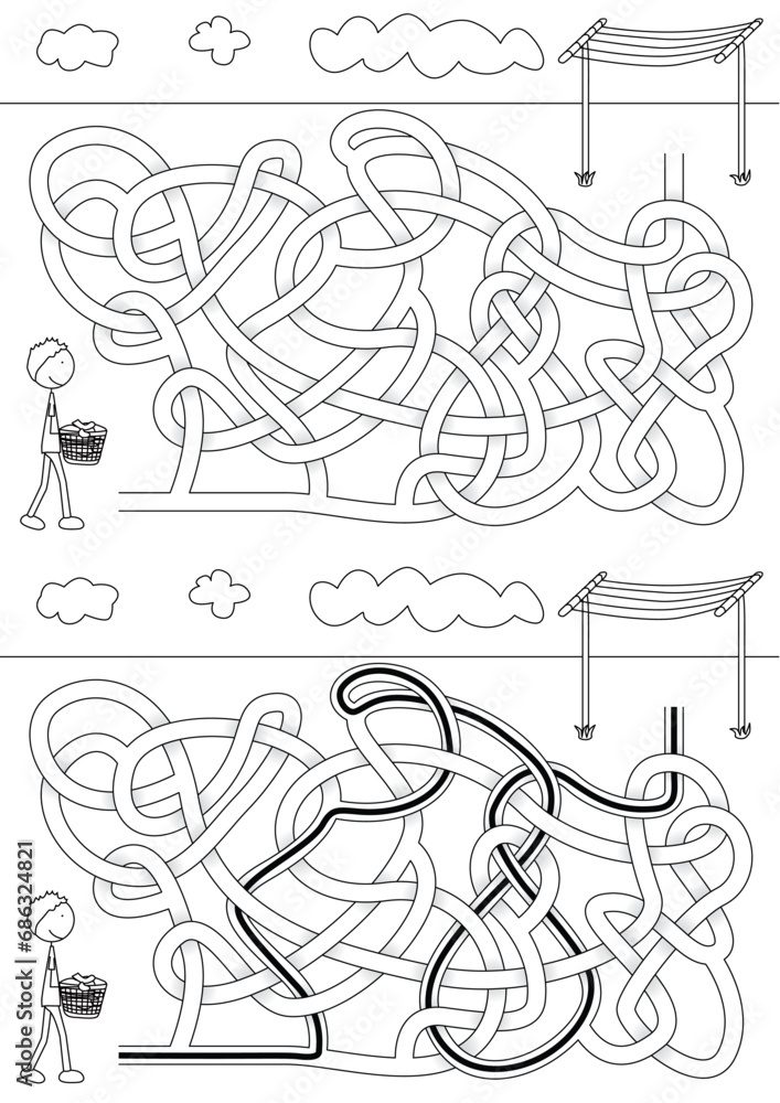 Fototapeta premium Laundry day maze