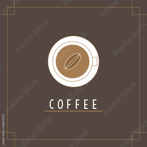 Icono de taza de caf   con letras ilustraci  n 