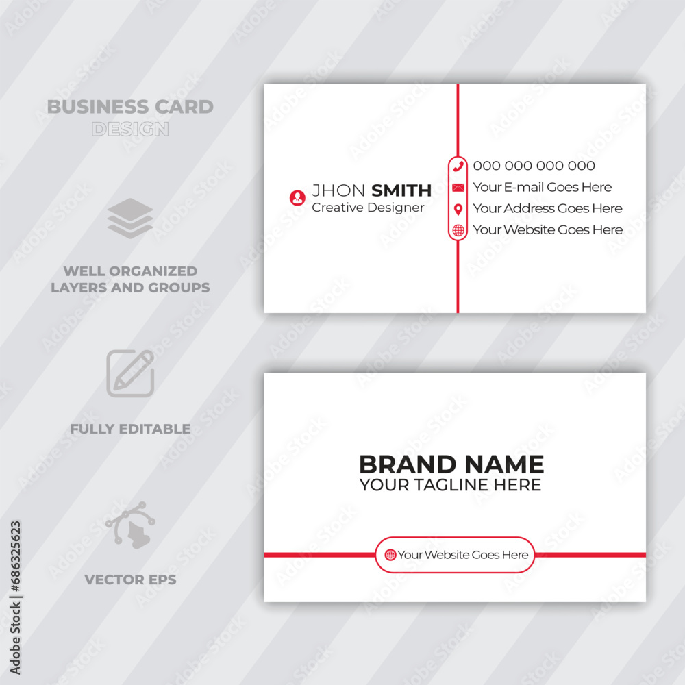 Professional business card template Modern and clean business card template Clean style modern business card template