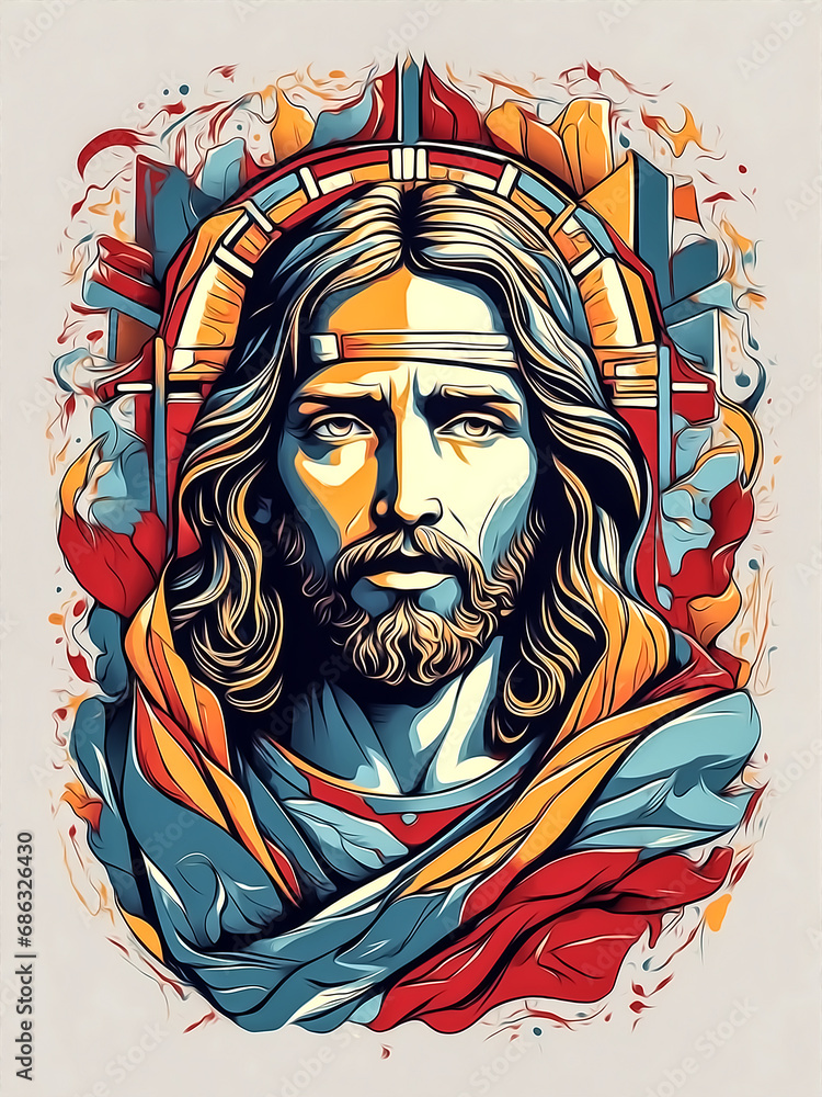 jesus christ canvas painting. Generative AI jesus christ canvas painting. Generative AI