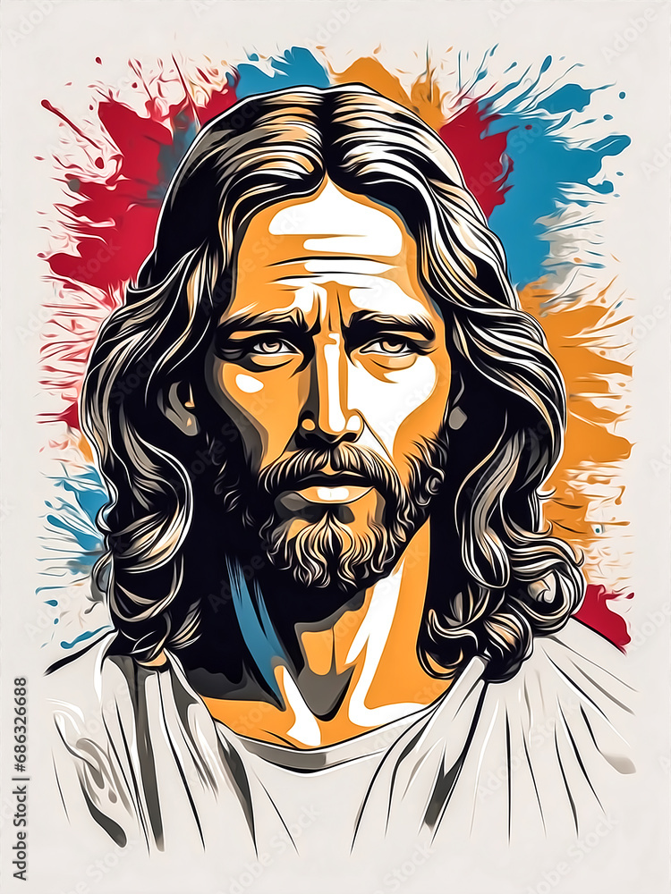 jesus christ canvas painting. Generative AI jesus christ canvas painting. Generative AI
