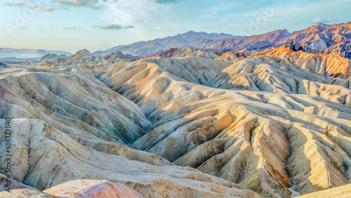 Zabriskie Point is a part of Amargosa Range located east of Death Valley in Death Valley National Park in California photo