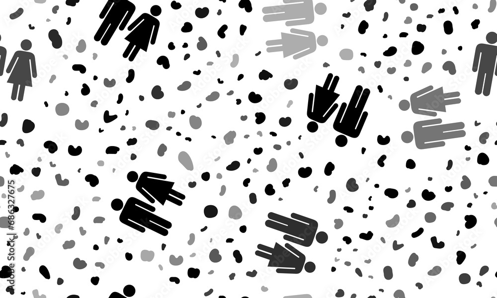 Abstract seamless pattern with man with woman symbols. Creative leopard backdrop. Illustration on transparent background Abstract seamless pattern with man with woman symbols. Creative leopard backdrop. Illustration on transparent background