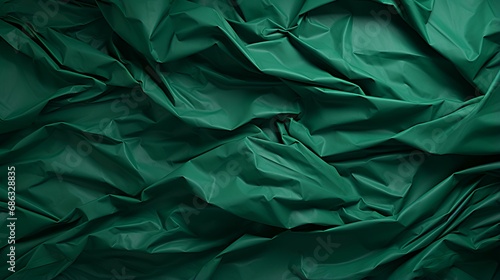 Green crumpled paper background