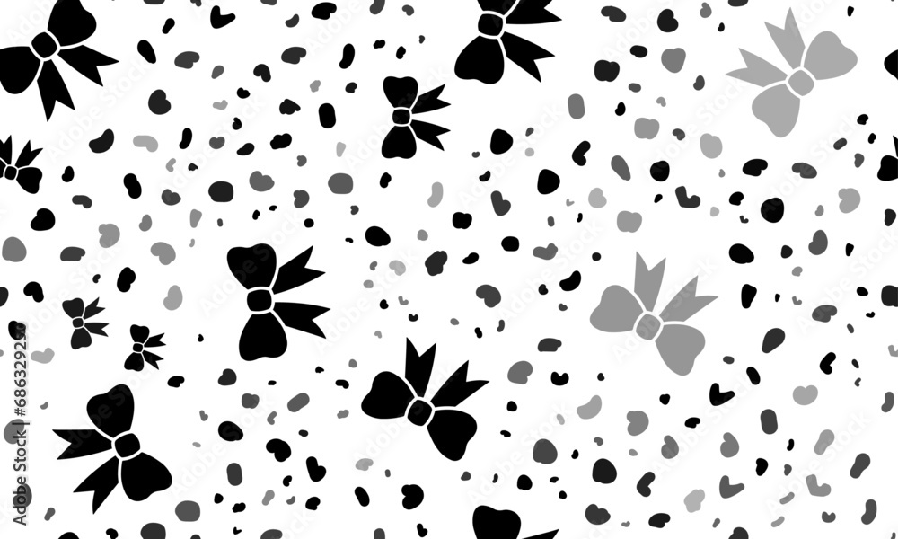 Abstract seamless pattern with bow symbols. Creative leopard backdrop. Vector illustration on white background Abstract seamless pattern with bow symbols. Creative leopard backdrop. Vector illustration on white background