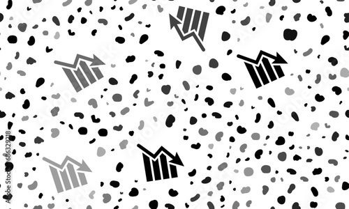 Abstract seamless pattern with chart down symbols. Creative leopard backdrop. Vector illustration on white background