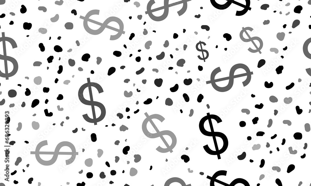 Abstract seamless pattern with dollar symbols. Creative leopard backdrop. Illustration on transparent background Abstract seamless pattern with dollar symbols. Creative leopard backdrop. Illustration on transparent background