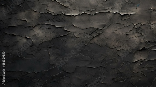 Old grunge ripped torn black paper poster surface
