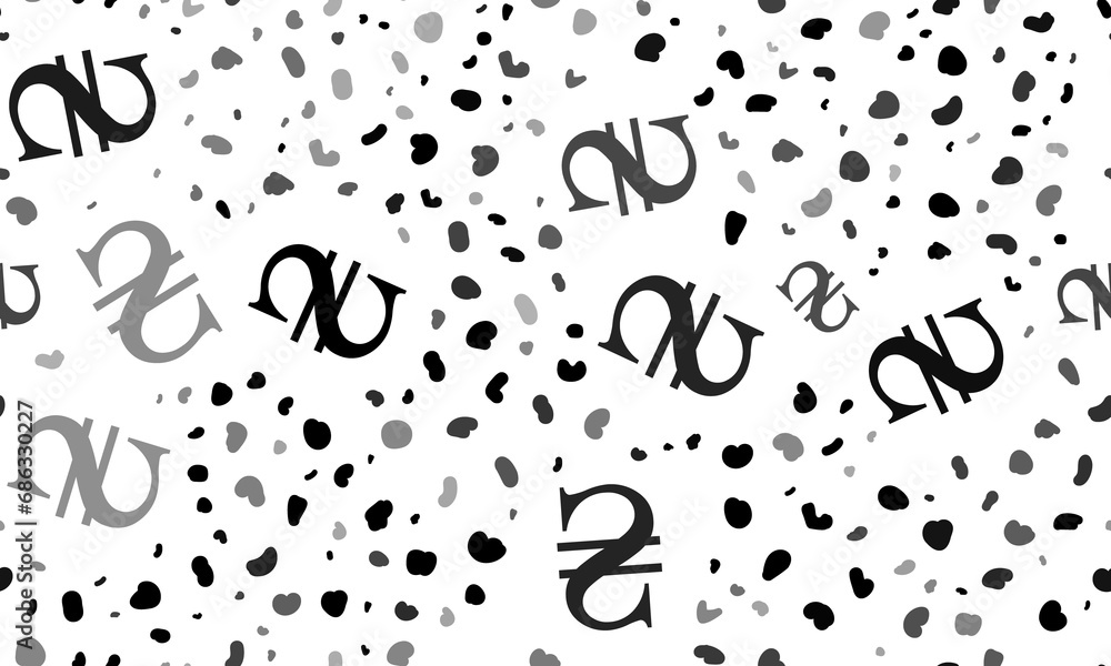 Fototapeta premium Abstract seamless pattern with hryvnia symbols. Creative leopard backdrop. Illustration on transparent background