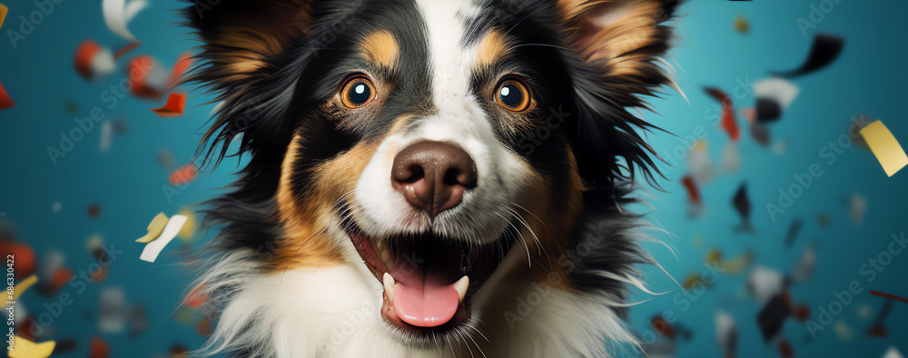 happy festive dog, AI generated happy festive dog, AI generated
