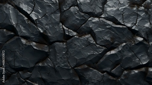 Volumetric rock texture with cracks. Black stone © Aqeel Siddique