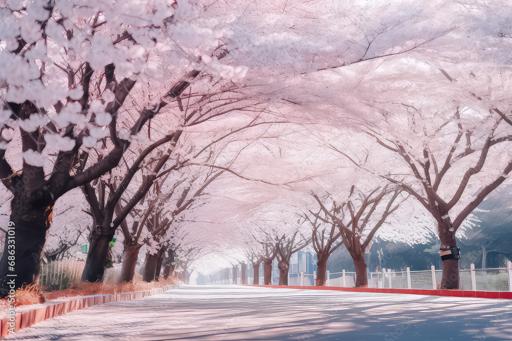 Beautiful cherry blossoms in Japan,