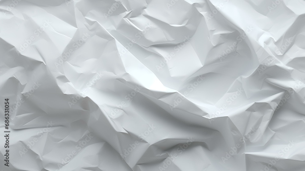 Fototapeta premium White creased crumpled paper background grunge