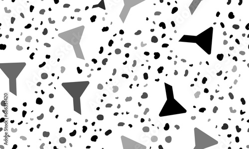 Abstract seamless pattern with funnel symbols. Creative leopard backdrop. Vector illustration on white background
