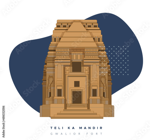 Teli ka Mandir - Telika Temple - Gwalior - Stock Illustration photo