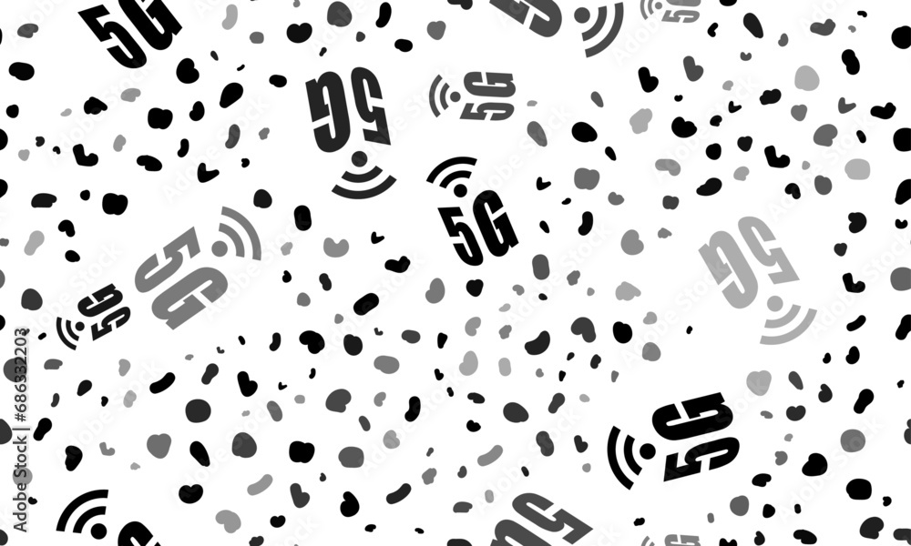 Abstract seamless pattern with 5G symbols. Creative leopard backdrop. Vector illustration on white background Abstract seamless pattern with 5G symbols. Creative leopard backdrop. Vector illustration on white background