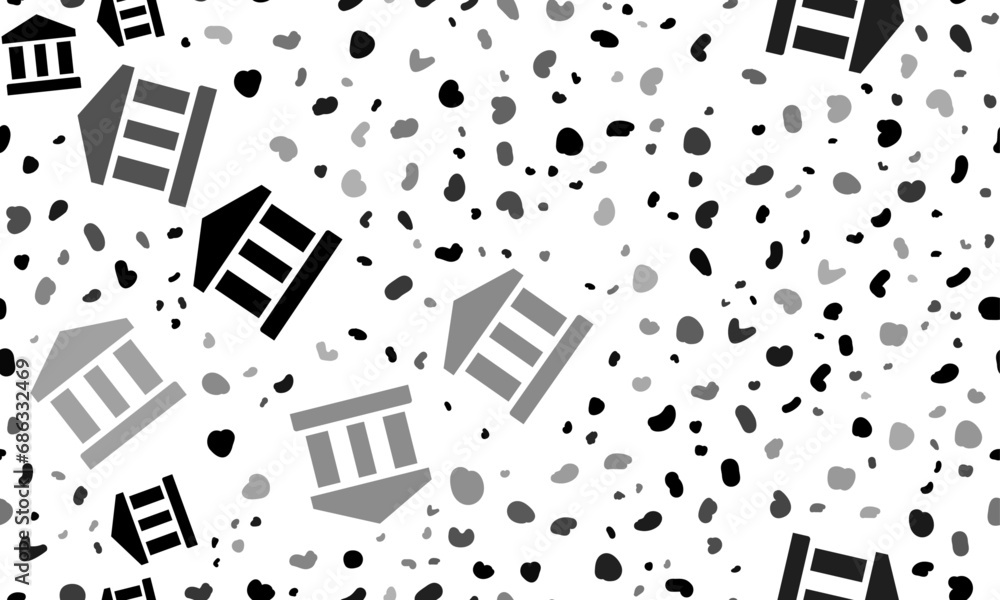 Fototapeta premium Abstract seamless pattern with bank symbols. Creative leopard backdrop. Vector illustration on white background