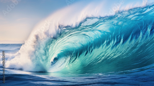 Fototapeta Naklejka Na Ścianę i Meble -  Blue ocean surfing wave