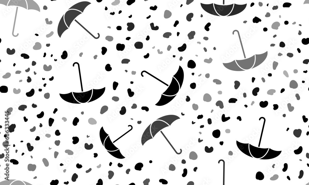 Abstract seamless pattern with umbrella symbols. Creative leopard backdrop. Vector illustration on white background Abstract seamless pattern with umbrella symbols. Creative leopard backdrop. Vector illustration on white background
