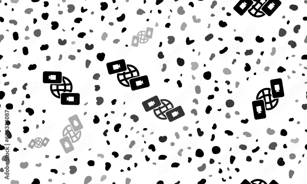 Abstract seamless pattern with videoconference symbols. Creative leopard backdrop. Vector illustration on white background Abstract seamless pattern with videoconference symbols. Creative leopard backdrop. Vector illustration on white background
