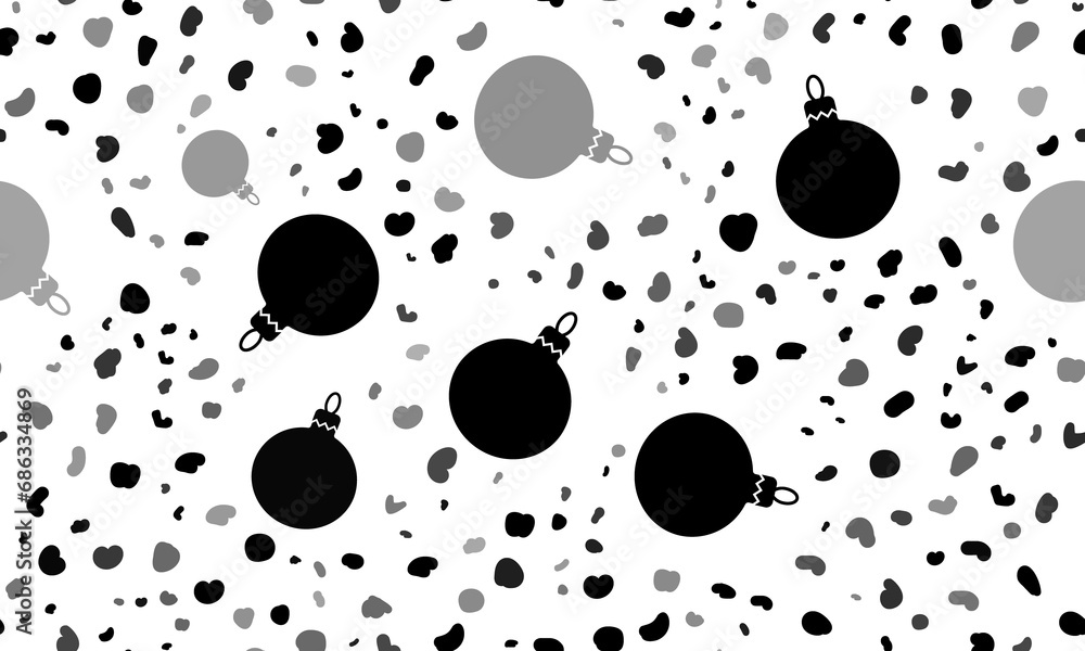 Abstract seamless pattern with Christmas tree toys. Creative leopard backdrop. Illustration on transparent background Abstract seamless pattern with Christmas tree toys. Creative leopard backdrop. Illustration on transparent background