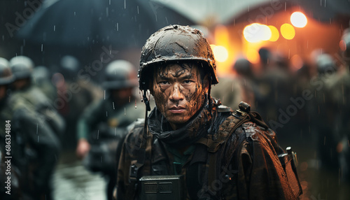Soldat im Kampfeinsatz photo