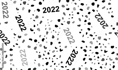 Abstract seamless pattern with 2022 year symbols. Creative leopard backdrop. Illustration on transparent background