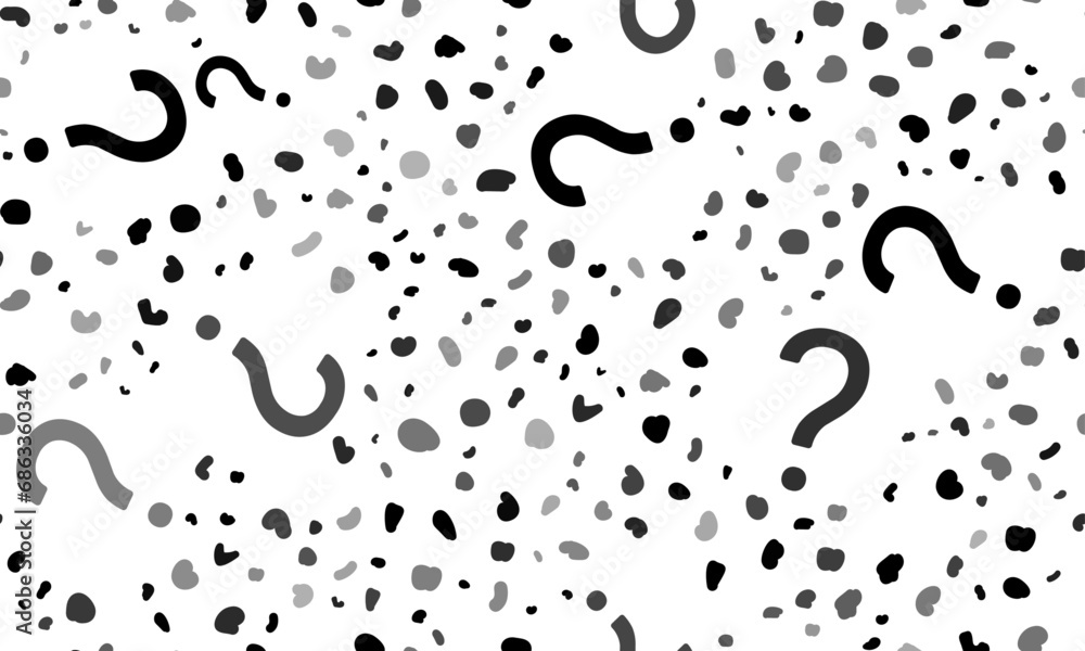 Abstract seamless pattern with question symbols. Creative leopard backdrop. Vector illustration on white background Abstract seamless pattern with question symbols. Creative leopard backdrop. Vector illustration on white background