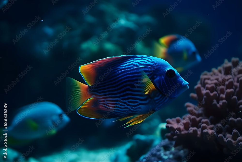 Beautiful fish at the bottom of the sea. Beautiful fish at the bottom of the sea.