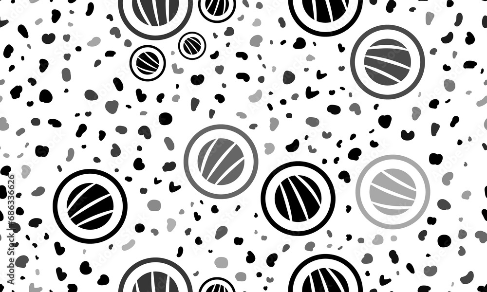 Abstract seamless pattern with sushi roll symbols. Creative leopard backdrop. Illustration on transparent background