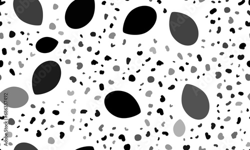 Abstract seamless pattern with oval symbols. Creative leopard backdrop. Illustration on transparent background