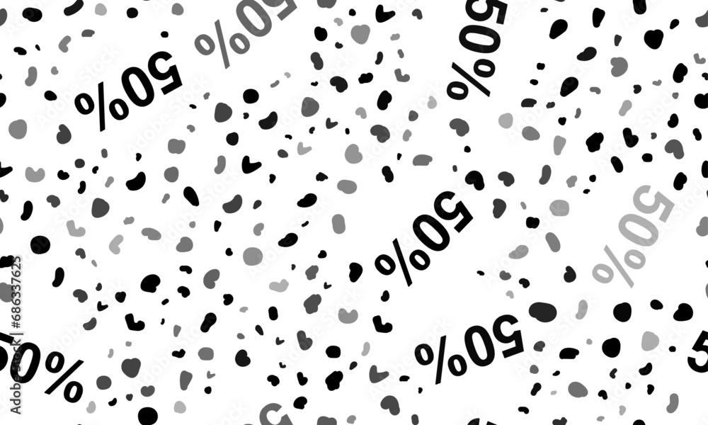 Abstract seamless pattern with 50 percent symbols. Creative leopard backdrop. Vector illustration on white background
