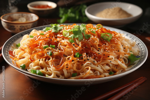 Asian vegetarian food noodles