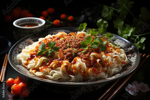 Asian vegetarian food noodles