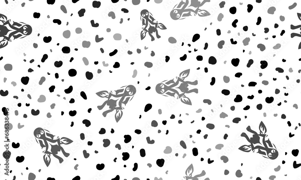 Abstract seamless pattern with giraffe head symbols. Creative leopard backdrop. Vector illustration on white background