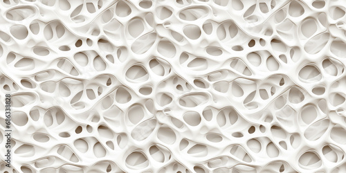 Organic Shapes Background, White 3d Seamless Pattern, Soft Wavy Texture, Embossed Paint #686338828