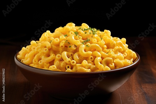 Delicious mac and cheese in the plate
