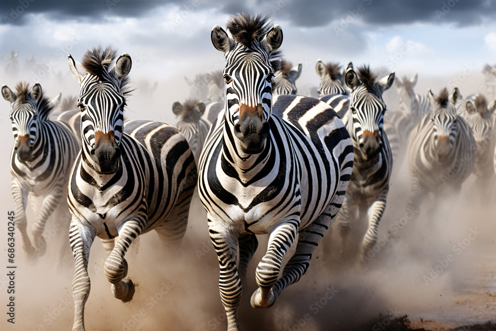 Obraz premium Running Zebras