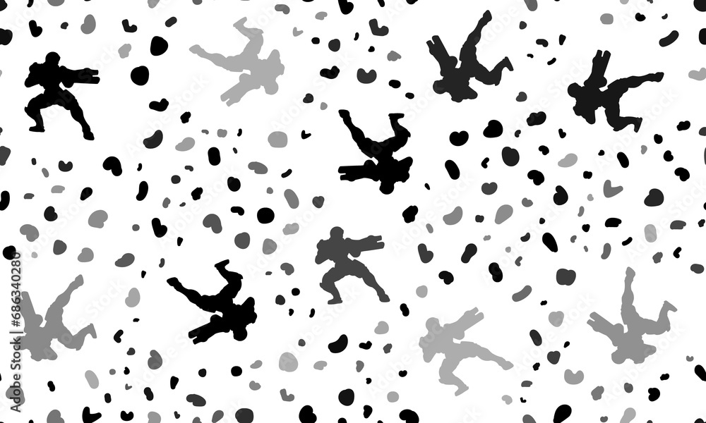 Abstract seamless pattern with combat robots. Creative leopard backdrop. Illustration on transparent background Abstract seamless pattern with combat robots. Creative leopard backdrop. Illustration on transparent background
