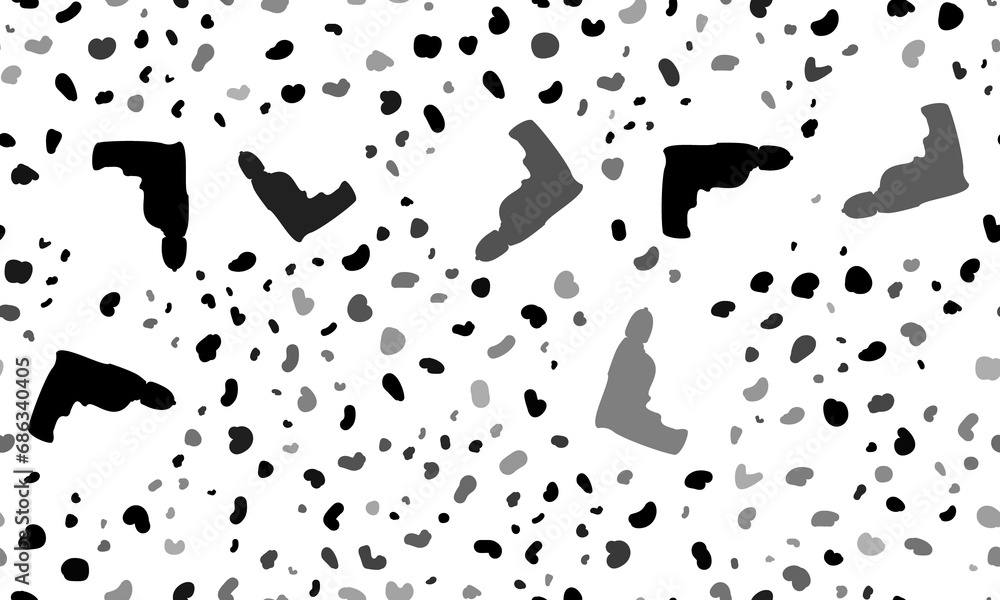 Abstract seamless pattern with electric drill symbols. Creative leopard backdrop. Illustration on transparent background Abstract seamless pattern with electric drill symbols. Creative leopard backdrop. Illustration on transparent background